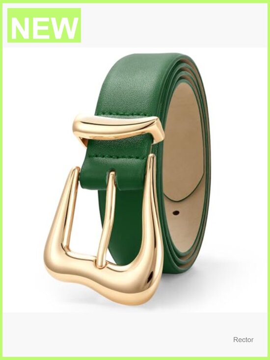 Faux Leather Belt with Gold Buckle for Jeans Pants main image 3